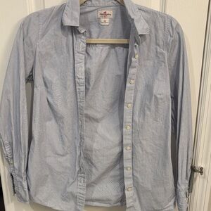 J. Crew Women's Striped Blue Casual Shirt